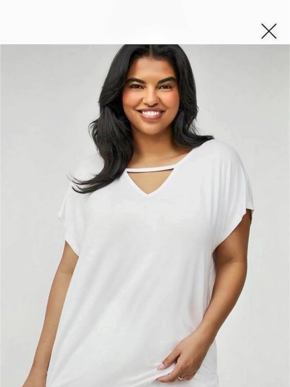 Torrid Super Soft Cutout Dolman Tunic Tee in White Size 2 NWT